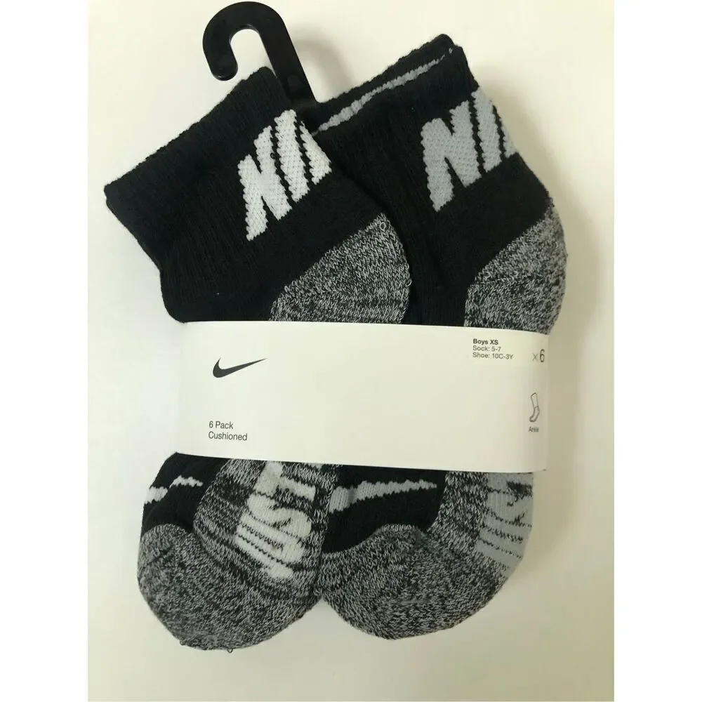 Nike Boys Cushioned Ankle 6-pack Socks size 10C-3Y